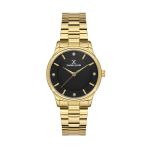Ip Gold Premium Black Dial 3 Hands Watch