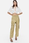 Wide Utility Trousers - Light Khaki Green