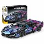 1:14 Sports Car Building Blocks - Glowing Cyberpunk - 1280 Piece
