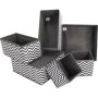 6 Piece Collapsible Cloth Storage Organizers Grey Printing