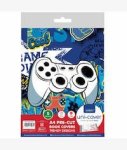 A4 Pre-cut Book Covers Cool Gamer 5PACK - High Quality Durable Plastic Trendy Cool Gamer Designs Saves Time With Uni-cover Syste
