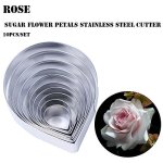 SK 10 Pcs Austin Rose Cutter Set Fondant Decor Kit Cake Decorating Gumpaste Flowers