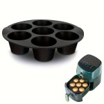 1PC 7-CUP Air Fryer Muffin Silicone Mold 17.78CM 20.32CM Round Nonstick Cupcake Pan Air Fryer Tray For Microwave Oven Kitchen Ac