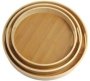 Phronex 3 Piece Multi-use Round Bamboo Serving Trays With Handles Tray Pack Of 3