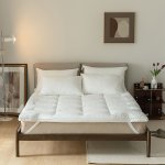 1PC Mattress Pad Grid Quilted 20.32CM-50.8CM Fitted Premium Mattress Protector Soft Breathable Down Alternative Fluffy Pillow To