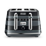 Delonghi Avvolta Class 4 Slice Toaster - Black - CTAC4003.BK