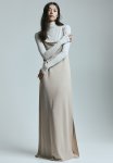 Shimmering Bodycon Dress - Beige