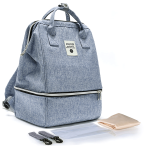 Sleek Nappy Backpack With Stroller Straps - Denim