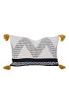 Cotton Knit Cushion - Zig Tassel