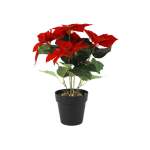 41CM Artificial Poinsettia In Pot Red