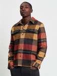 Heavy Brushed Check Overshirt In Burnt Orange - Burnt Orange XXL