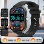 Smart Sport Watch With Round Touch Screen Customizable Wallpaper Wireless Calling Message Notification Multifunctional Fitness Tracker Weather Forecast Feature