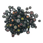 Millefiori Mosaic Glass Black Mixed 250G