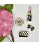 Designer Inspired 4 Piece Brooch Set - Gold Free
