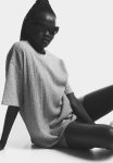 Oversized Textured T-Shirt - Light Grey