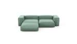 Three Module Chaise Sofa - Velvet - Mint - 272CM X 220CM