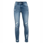 Women Stretch Denim Fitted Ripped Jean Extra Length