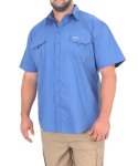 Mens Bush Shirt - 10XL Stl Blue