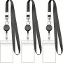 1PC Black Lanyard Retractable Badge Reel With Id Badge Holder For Teachers Office Workers