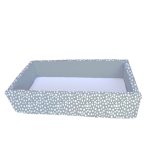 Dotted Pattern With Plain Grey Inside Print Travel Bed Grey And White