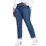 Donnay Plus Size High Waist Basic Mom Jeans - Medium Wash