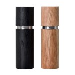 Salt & Pepper Grinders In Wood - Textura Grande Large Set Of 2