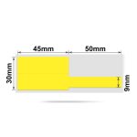 NB252 - - B1 B21 B3S B4 - 30X95MM - 100 Yellow Cable Labels