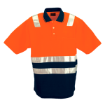 Patrol Golfer Safety Shirt - Safety Yellow navy 5X-LARGE
