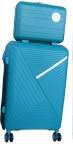 Smte Unbreakable Travel Luggage 2 Piece Suitcases Spinner 28 Coral Blue With Keychain