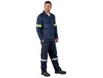 Cast Premium 100% Cotton Denim Jacket - Reflective Arms - Yellow Tape - 5XL Blue