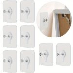 10PCS Transparent Adhesive Wall Hooks - Punch-free Easy To Install Nail-in Screws Sticker Casual Style Metal And Pvc Wall Mount