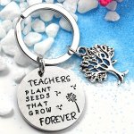 Teacher's Day Gift Keychain Tree Of Life Stainless Steel Key Chain Ring Graduation Retirement Gift For Teachers