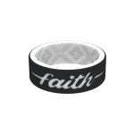 Eternal Faith Silicone Rings - Black white 8