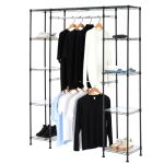 Amazon Basics Expandable Metal Hanging Closet Organizer System With Storage Shelves Adjustable Easy To Assemble 57-80"L X 14"W X
