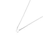 Silver Micro Square Pendant Necklace - Silver