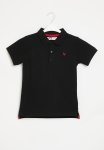 Boys Basic Short Sleeve Polo Top - Black