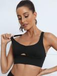 Peep Hole Sports Bra - Black - Medium
