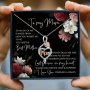 To My Beautiful Mom Zirconia Love Knot Necklace With Blessing Card Mom Gift Mom Necklace Holiday Decoration Party Gift For Mom