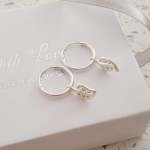 Lilith 925 Sterling Silver Round Hoop Earrings Size: 6X8MM On 12MM Hoops