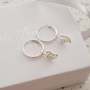 Lilith 925 Sterling Silver Round Hoop Earrings Size: 6X8MM On 12MM Hoops