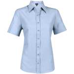 Ladies Short Sleeve Oxford Shirt Light Blue
