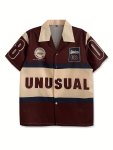 Unusual Pattern Men's Fashionable And Simple Short Sleeve Button Casual Lapel Shirt Trendy And Versatile Suitable For Summer Dat
