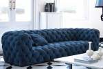 Fabric Chesterfield Round Arms Customizable