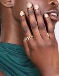 Goldair Gold Plated Blue Diamante Duo Ring - M l