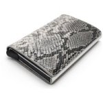 Premium Quality Pop Up Credit Card Holder Wallet Rfid Blocking - Grey Python Skin