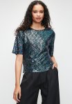 Sequin T-Shirt Top - Rainbow Black