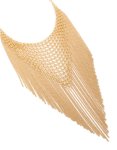 Goldair Gold Mesh Bib Tassel Necklace