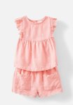 Cotton On Bessy Flutter Sleeve Top And Short Set - Coral Dreams ditsy Flower