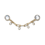 Delicate Gold And Gem Chain Jibbitz - Multi Osfa