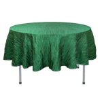 Your Chair Covers - 90 Inch Round Crinkle Taffeta Tablecloth For Banquet Tables - Crushed Shiny Dining Table Cloth For Wedding P